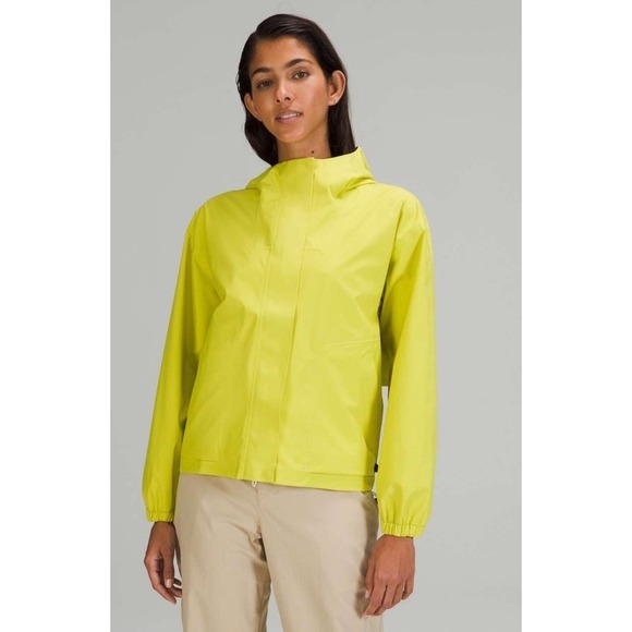 LULULEMON LAB Waterproof Shell Women's Size 12 Yellow Serpentine $248 Jacket - Picture 1 of 12